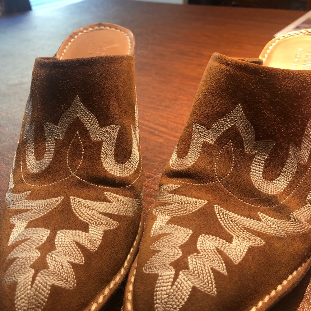 Donald J Pliner Suede Mules